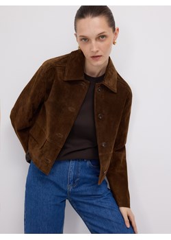 Reserved - Skórzana marynarka - brązowy ze sklepu Reserved w kategorii Kurtki damskie - zdjęcie 188313308