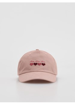 Reserved - Czapka z daszkiem z aplikacją - różowy ze sklepu Reserved w kategorii Czapki dziecięce - zdjęcie 188313346