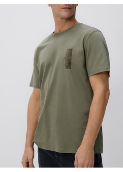 Reserved - T-shirt regular z bawełny merceryzowanej - oliwkowy ze sklepu Reserved w kategorii T-shirty męskie - zdjęcie 188313397