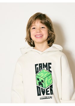 Reserved - Bluza z kapturem Minecraft - złamana biel ze sklepu Reserved w kategorii Bluzy chłopięce - zdjęcie 188313415