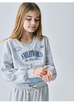 Reserved - Bluza SmileyWorld® - jasnoszary ze sklepu Reserved w kategorii Bluzki dziewczęce - zdjęcie 188313486