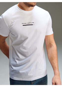 Sinsay - Bawełniana koszulka z nadrukiem - biały ze sklepu Sinsay w kategorii T-shirty męskie - zdjęcie 188313807