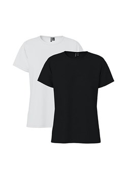 Pieces Koszulki (2 szt.) w kolorze czarnym i białym ze sklepu Limango Polska w kategorii Bluzki damskie - zdjęcie 188314575