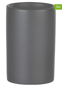 Wenko Kubki łazienkowe (2 szt.) w kolorze antracytowym - wys. 11,2 x Ø 7,5 cm ze sklepu Limango Polska w kategorii Dozowniki do mydła - zdjęcie 188315915