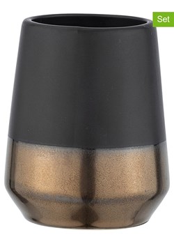 Wenko Kubek łazienkowy (2 szt.) "Brandol" w kolorze czarnym  - wys. 10 x Ø 8 cm ze sklepu Limango Polska w kategorii Dozowniki do mydła - zdjęcie 188315955