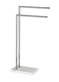 Wenko Stojak na ręczniki ''Noble '' w kolorze srebrno-białym - 45,5 x 82 x 20 cm ze sklepu Limango Polska w kategorii Akcesoria łazienkowe - zdjęcie 188316129