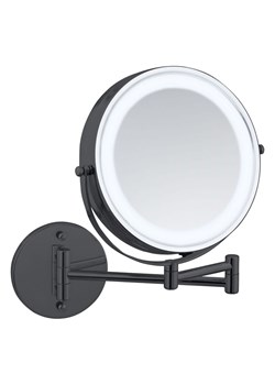 Wenko Lusterko kosmetyczne LED "Power-Loc® Lumi" w kolorze czarnym - 25,5 x 32 cm ze sklepu Limango Polska w kategorii Lustra - zdjęcie 188316428