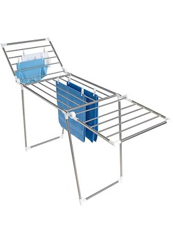 Wenko Suszarka "Profi Plus" w kolorze srebrno-białym na pranie - 196 x 90 x 63 cm ze sklepu Limango Polska w kategorii Akcesoria łazienkowe - zdjęcie 188317356