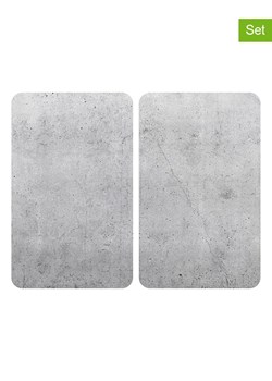Wenko Płyty (2 szt.) "Beton" w kolorze szarym na kuchenkę - 30 x 52 cm ze sklepu Limango Polska w kategorii Akcesoria kuchenne - zdjęcie 188318367