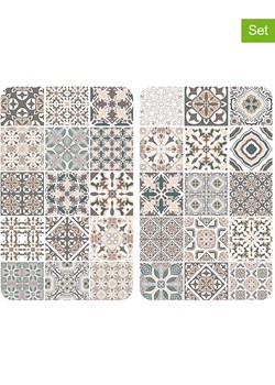 Wenko Płyty (2 szt.) "Kachel" w kolorze beżowym na kuchenkę  - 30 x 52 cm ze sklepu Limango Polska w kategorii Akcesoria kuchenne - zdjęcie 188318377