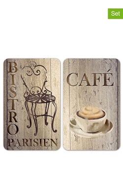 Wenko Płyty (2 szt.) "Bistro" w kolorze beżowym na kuchenkę - 30 x 52 cm ze sklepu Limango Polska w kategorii Akcesoria kuchenne - zdjęcie 188318387