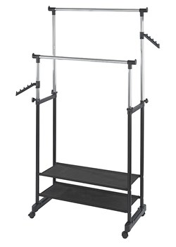 Wenko Stojak "All In" w kolorze srebrno-czarnym a ubrania  - 89,5 x 169 x 43 cm ze sklepu Limango Polska w kategorii Szafy - zdjęcie 188318548