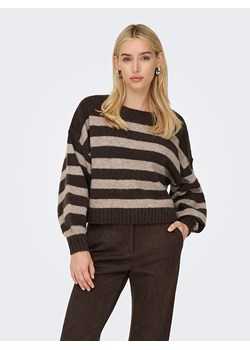 ONLY Sweter w kolorze ciemnobrązowo-beżowym ze sklepu Limango Polska w kategorii Swetry damskie - zdjęcie 188320696