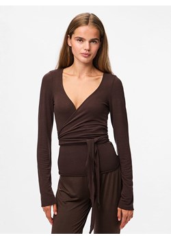 Pieces Koszulka "Pcroya" w kolorze ciemnobrązowym ze sklepu Limango Polska w kategorii Bluzki damskie - zdjęcie 188322217