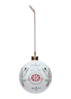 Rörstrand Bombka w kolorze biało-zielono-czerwonym - Ø 8 cm ze sklepu Limango Polska w kategorii Dekoracje bożonarodzeniowe - zdjęcie 188323509