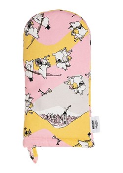 Moomin Rękawica kuchenna "Family Time" w kolorze jasnoróżowo-żółtym - 15 x 34 cm ze sklepu Limango Polska w kategorii Tekstylia kuchenne - zdjęcie 188323668