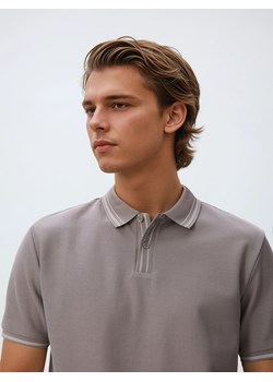 Reserved - Koszulka polo z bawełny merceryzowanej - beżowy ze sklepu Reserved w kategorii T-shirty męskie - zdjęcie 188326687