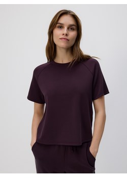 Reserved - T-shirt z modalem - ciemnofioletowy ze sklepu Reserved w kategorii Bluzki damskie - zdjęcie 188326848