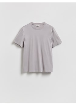 Reserved - T-shirt regular z bawełny merceryzowanej - szary ze sklepu Reserved w kategorii T-shirty męskie - zdjęcie 188326907