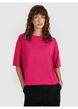 Damski t-shirt oversize 4F 4FWAW25TTSHF2350 - różowy ze sklepu Sportstylestory.com w kategorii Bluzki damskie - zdjęcie 188326968