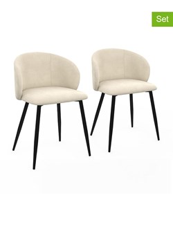 IDOMYA Factory Krzesła (2 szt.) w kolorze kremowo-czarnym do jadalni - 53 x 71 x 51 cm ze sklepu Limango Polska w kategorii Meble - zdjęcie 188327497