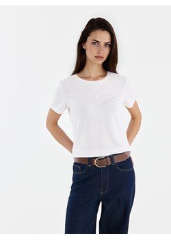 Mohito - Biały t-shirt z ozdobnymi elementami - biały ze sklepu Mohito w kategorii Bluzki damskie - zdjęcie 188328616