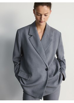 Reserved - Marynarka z dodatkiem wiskozy - ciemnoszary ze sklepu Reserved w kategorii Marynarki damskie - zdjęcie 188328798
