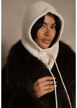 Beżowa Czapka Balaclava z Wełną i Ściągaczami Linobra ze sklepu renee.pl w kategorii Czapki zimowe damskie - zdjęcie 188330717