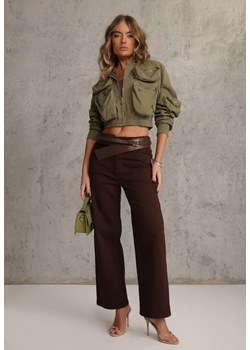 Ciemnobrązowe Szerokie Jeansy High Waist z Bawełny Physossia ze sklepu renee.pl w kategorii Jeansy damskie - zdjęcie 188330745