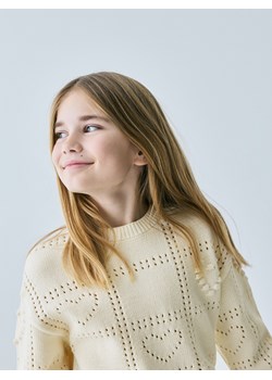 Reserved - Sweter z ażurowym wzorem - złamana biel ze sklepu Reserved w kategorii Swetry dziewczęce - zdjęcie 188331378