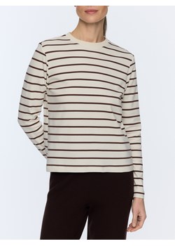 Reserved - Longsleeve z merceryzowanej bawełny - brązowy ze sklepu Reserved w kategorii Bluzki damskie - zdjęcie 188331405