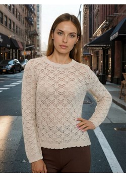 Sinsay - Ażurowy sweter z wiskozą - beżowy ze sklepu Sinsay w kategorii Swetry damskie - zdjęcie 188332347
