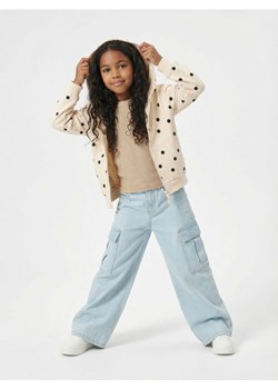 Sinsay - Jeansy cargo wide leg z efektem sprania - niebieski ze sklepu Sinsay w kategorii Spodnie dziewczęce - zdjęcie 188332369
