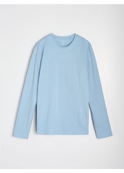 Sinsay - Bawełniana koszulka z długimi rękawami - błękitny ze sklepu Sinsay w kategorii T-shirty męskie - zdjęcie 188332387