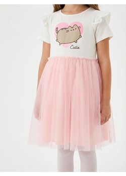 Sinsay - Bawełniana sukienka z tiulem i falbanami Pusheen the Cat - różowy ze sklepu Sinsay w kategorii Sukienki dziewczęce - zdjęcie 188332405