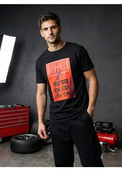 Sinsay - Bawełniana koszulka z nadrukiem - czarny ze sklepu Sinsay w kategorii T-shirty męskie - zdjęcie 188333645