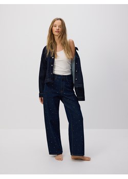 Reserved - Jeansy baggy z kryształkami - granatowy ze sklepu Reserved w kategorii Jeansy damskie - zdjęcie 188334116