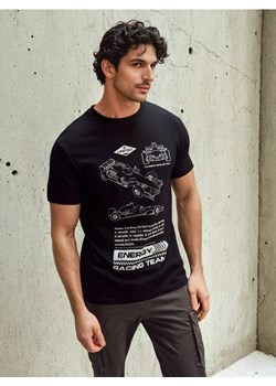 Sinsay - Bawełniana koszulka z krótkim rękawem - czarny ze sklepu Sinsay w kategorii T-shirty męskie - zdjęcie 188335377