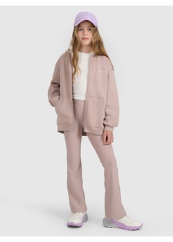 Dziewczęce spodnie dresowe 4F 4FJWAW25TTROF1393 - beżowe ze sklepu Sportstylestory.com w kategorii Spodnie dziewczęce - zdjęcie 188335569