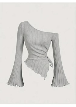 Damska bluzka z odkrytymi ramionami - Szary XS ze sklepu Intimica.pl w kategorii Bluzki damskie - zdjęcie 188335845