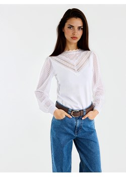 Mohito - Bluzka z ozdobnym przodem - kremowy ze sklepu Mohito w kategorii Bluzki damskie - zdjęcie 188338146
