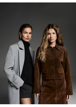 Reserved - Skórzana marynarka - brązowy ze sklepu Reserved w kategorii Kurtki damskie - zdjęcie 188338458