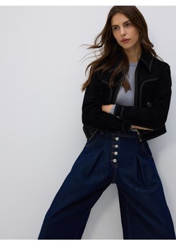 Reserved - Jeansy barrel z zakładkami - granatowy ze sklepu Reserved w kategorii Jeansy damskie - zdjęcie 188338547