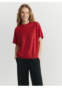 Reserved - T-shirt oversize z modalem - czerwony ze sklepu Reserved w kategorii Bluzki damskie - zdjęcie 188338618