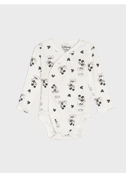 Sinsay - Prążkowane body Mickey Mouse - biały ze sklepu Sinsay w kategorii Body niemowlęce - zdjęcie 188339665