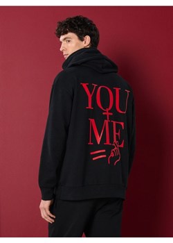 Sinsay - Bluza hoodie z nadrukiem - czarny ze sklepu Sinsay w kategorii Bluzy męskie - zdjęcie 188339759