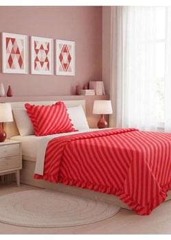 Sinsay - Komplet pościeli w paski z falbaną - czerwony ze sklepu Sinsay w kategorii Pościele - zdjęcie 188339845