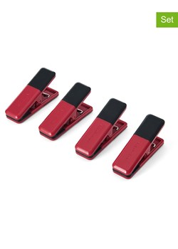 KitchenAid Klamerki kuchenne (4 szt.) w kolorze czerwono-czarnym - wys. 8,6 cm ze sklepu Limango Polska w kategorii Akcesoria kuchenne - zdjęcie 188341805