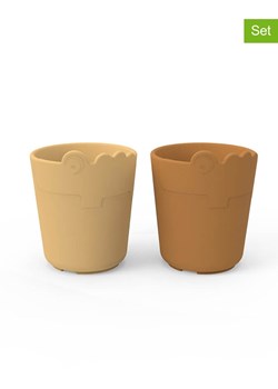 done by deer Kubki (2 szt.) "Croco" w kolorze jasnobrązowo-beżowym - 100 ml ze sklepu Limango Polska w kategorii Kubki - zdjęcie 188342107