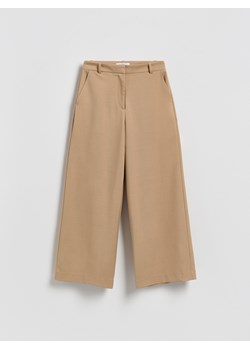 Reserved - Spodnie z szerokimi nogawkami - beżowy ze sklepu Reserved w kategorii Spodnie damskie - zdjęcie 188347137